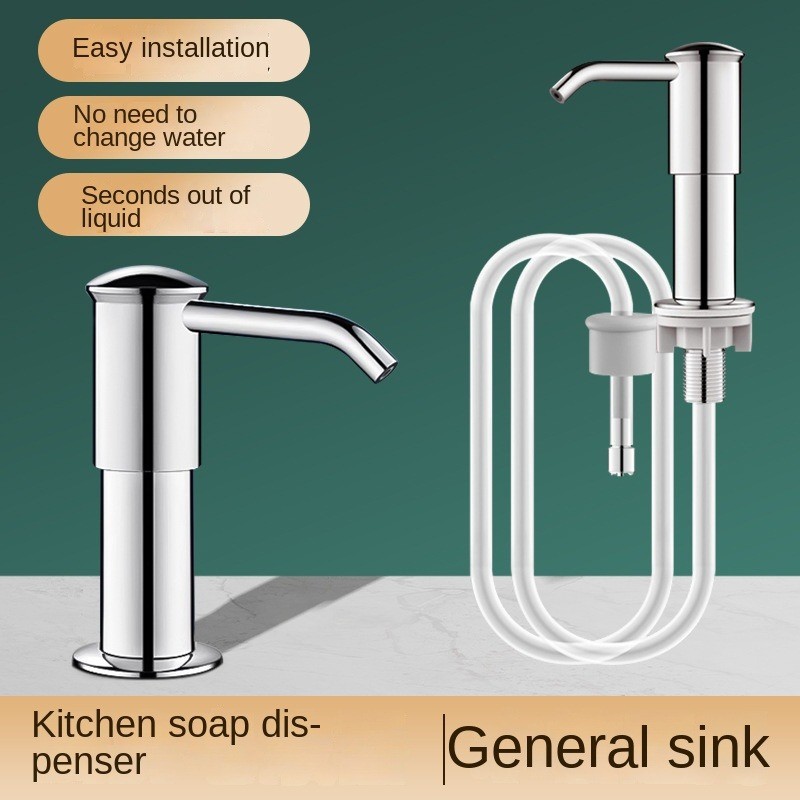 Kitchen Counrtertop Dishes Dispenser with Extention Tube Hand Press Soap Liquid Pump Plastic Soap Dispenser for Sink Accessories