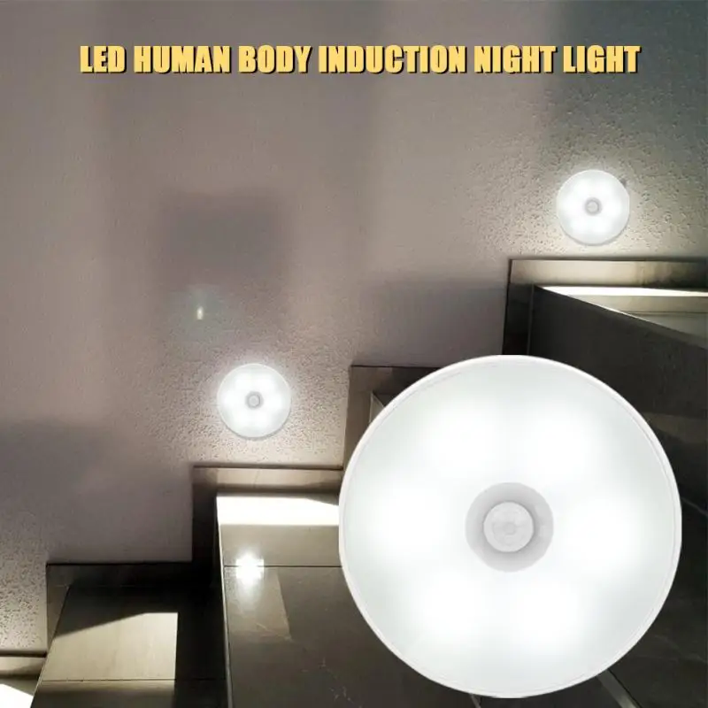 LED Motion Sensor Light Wireless Night Light ภายใต้ตู้ Light Closet โคมไฟสมาร์ทติดผนัง Body Induction โคมไฟตกแต่งบ้าน