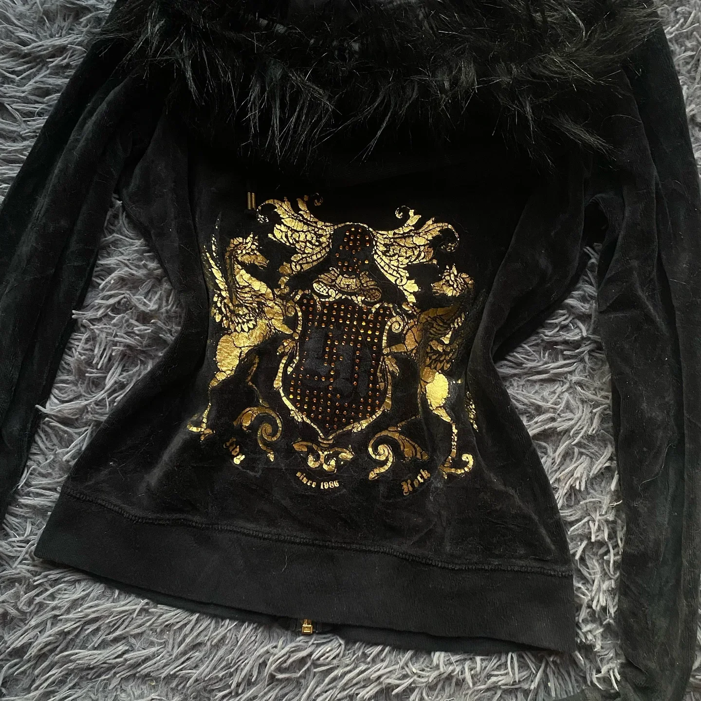 Y2K nueva tendencia traje de corona para mujer Abrigo con capucha ropa de calle Harajuku Retro manga larga más terciopelo cálido cremallera gótico manga larga