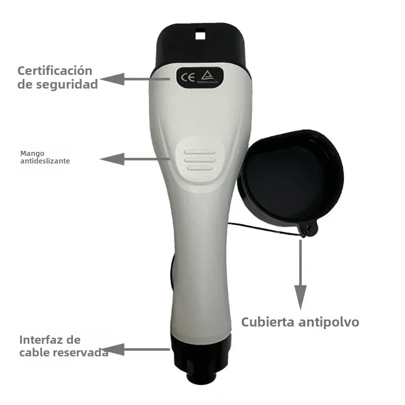 Conector de cargador EV hembra FITMPH tipo 2 EVs, conector de cargador EV trifásico 32A IEC 62196-2 para vehículo eléctrico, conectar al lado de EV