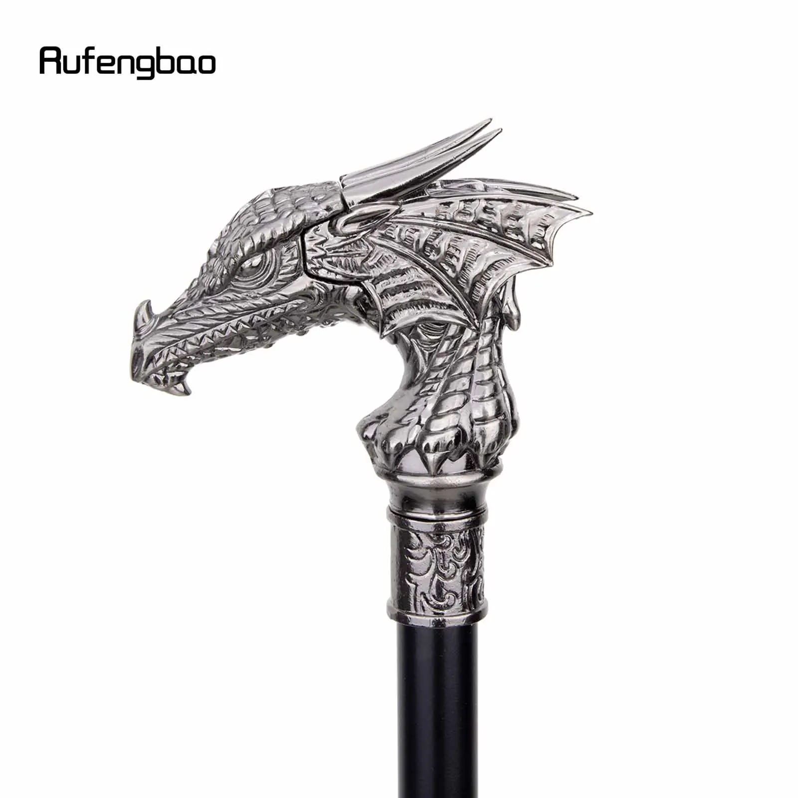 Bengala de cabeça de dragão com placa escondida, autodefesa, moda, bastão, cosplay, bastão de crosier, 93cm