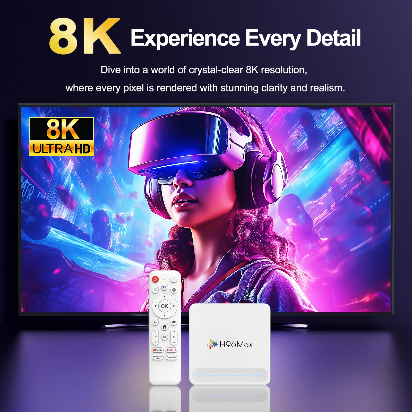 H313 Updated Smart TV Box H96 MAX H618 PLUS 4GB 128GB Android 14 Wifi6 BT 5.4 Quad Core 8K Voice Assistant Media Player TV Box