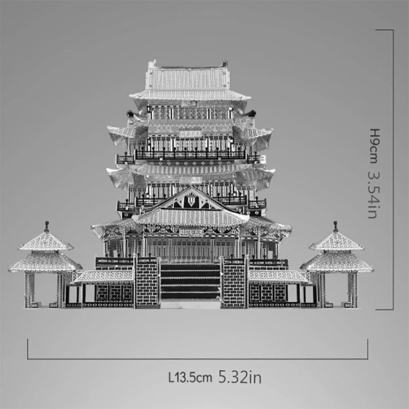 Tengwang Pavilion 3D Metalowe puzzle dla dorosłych DIY Mecha Model Kits Blocks Fighter Model Kit Brain Teaser Puzzle Fidget Toys