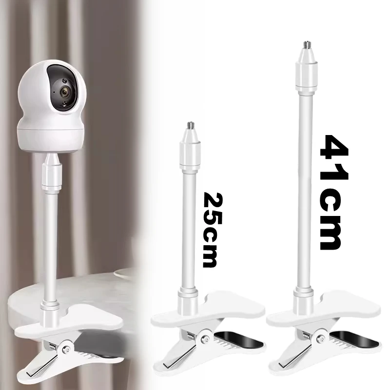 Soporte de cámara web portátil sin perforaciones para Monitor de cama de bebé, soporte de cámara, Kit de montaje giratorio Flexible para el hogar, se fija a la cuna