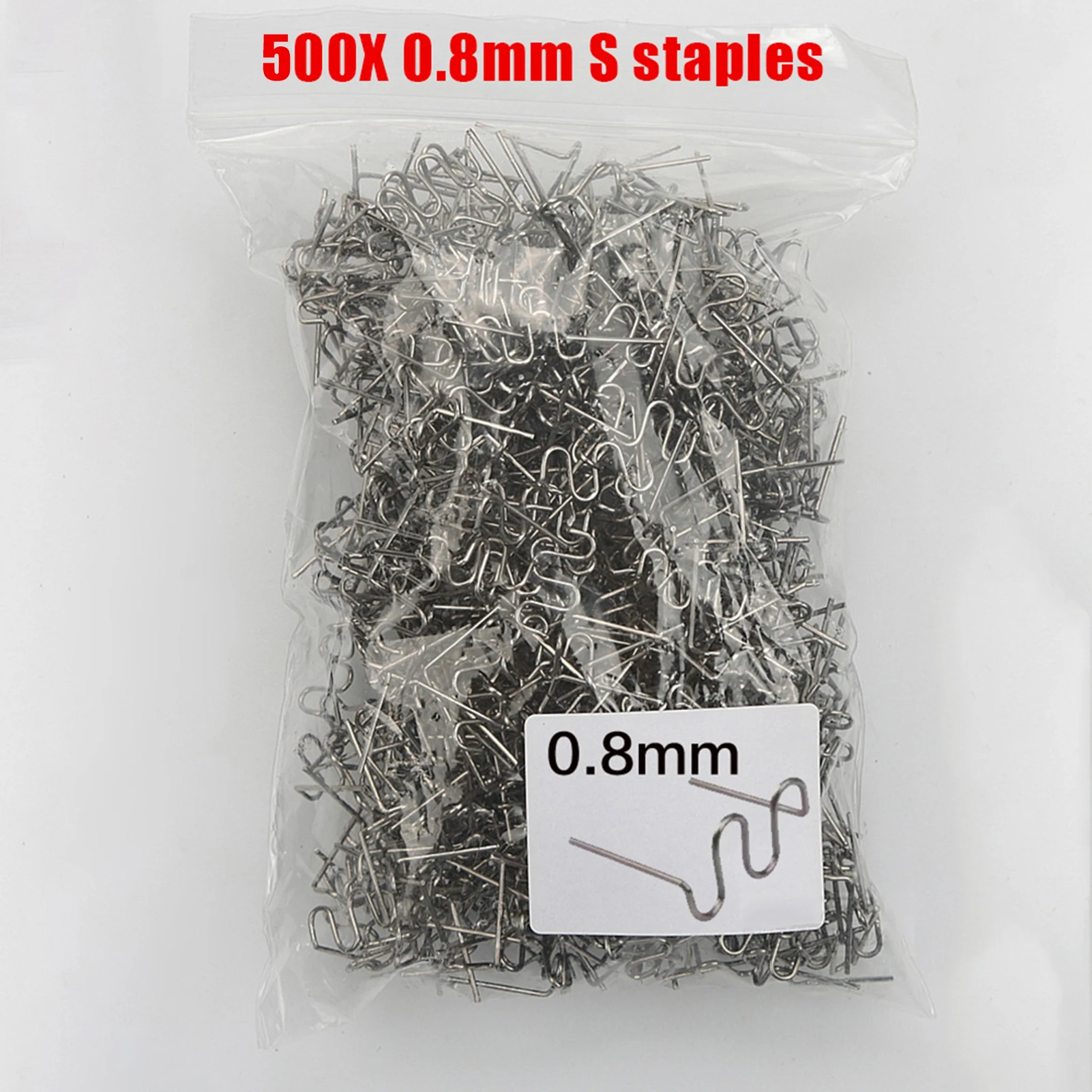 Máquina de reparación de plástico, grapadora caliente de soldadura, grapa de ondas precortadas de 0,6mm/0,8mm, herramientas de reparación de chapa de ondas grandes, reparación de automóviles, 500 Uds.