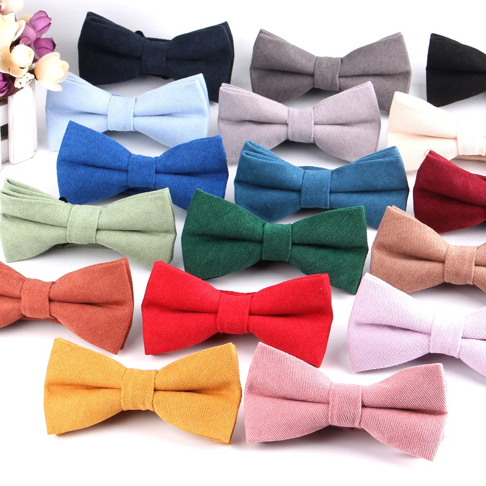 Fashion High Quality Mens Solid Color Bowtie Parent child set candy color double layered bow tie wedding party bow tie