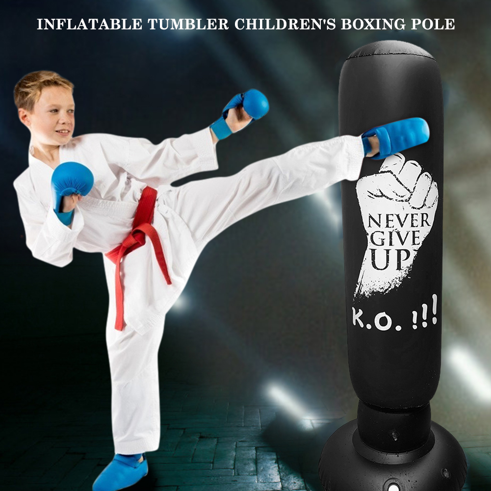 Sac de Boxe gonflable Sac De Boxe Fitness Boxe Sac PVC Combat Sportif Colonne Jouet Enfants Combat de Boxe Pression Sable