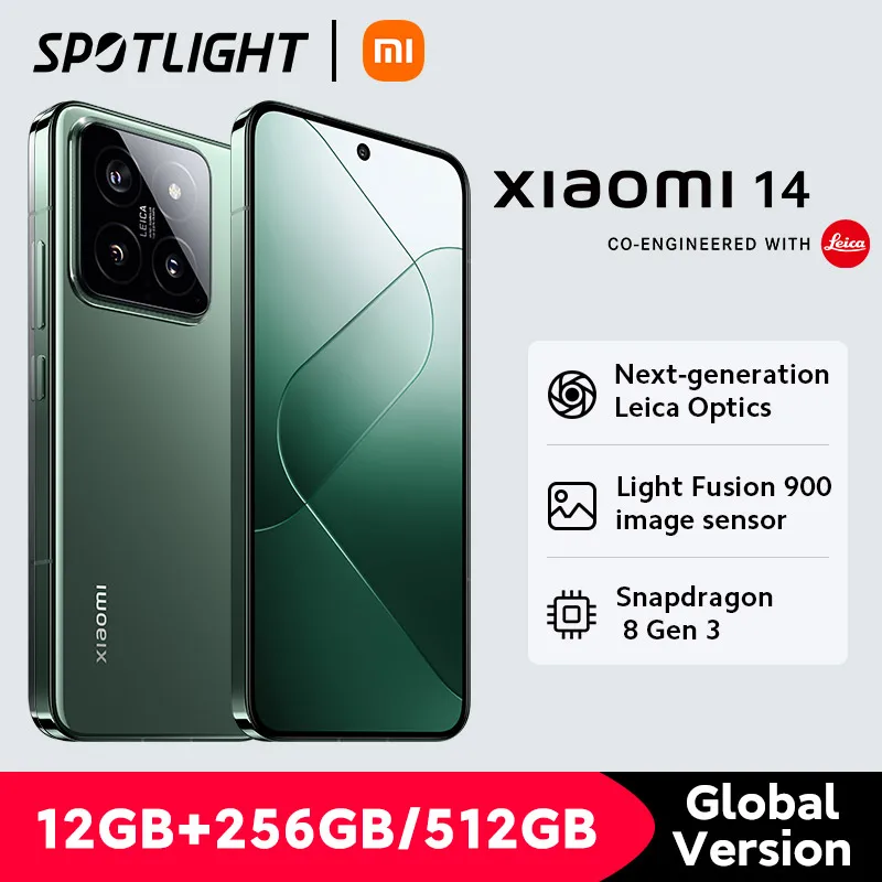 Nuevo Xiaomi 14 Smartphone Snapdragon 8 Gen 3 CPU 256GB/512GB ROM 50MP cámara Leica pantalla AMOLED de 6,36 "versión Global
