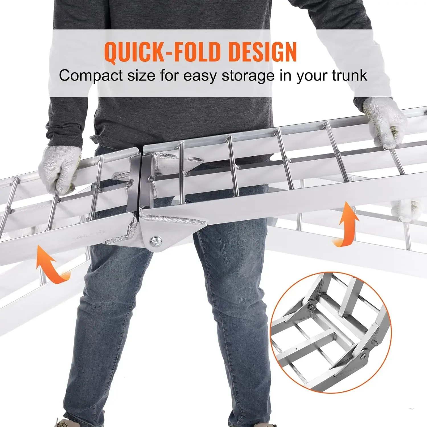 Motorcycle Ramps, 750lbs Folding Loading Ramps for Pickup Trucks Bed, Trailers Ramp with Load Straps for Motorcycle