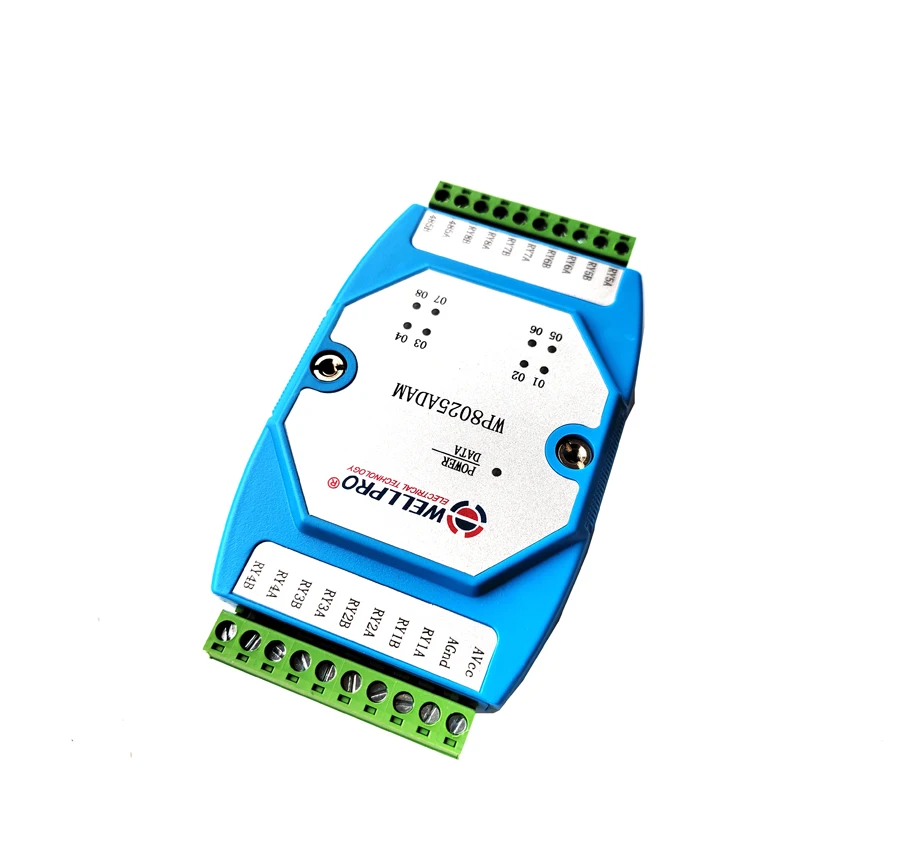 8RO Relaisuitgangsmodule RS485 MODBUS RTU-communicatie WELLPRO WP8025ADAM