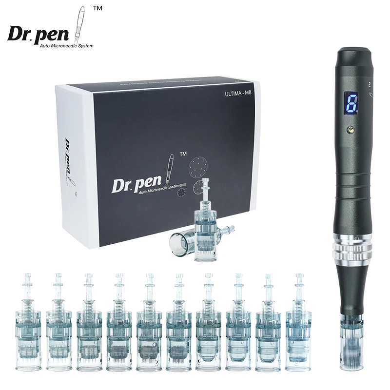 Dr Pen Ultima M8 Derma Pen with needle Cartridges Professional Wireless Doctor Pen Microneedling Acne Scar Removal Tattoo Tool
