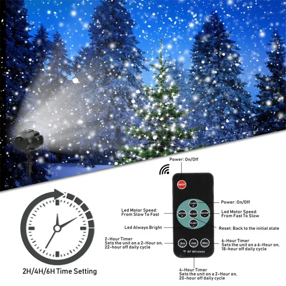 DACHAN Snowfall LED Light Projector, Snow Falling Projector Lamp Dynamic Snow Effect Spotlight for Garden Outdoor Wedding Gift