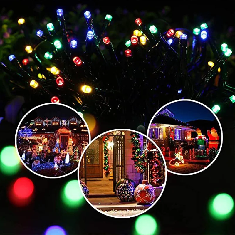 8 farben Outdoor Solar Licht Garten Warm/Lila/RGB LED Streifen String Fairy Lichter Solar Lampe Wasserdichte Girlande weihnachten Dekor
