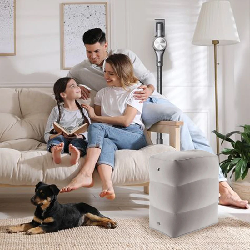 Portable inflatable travel footstool, three-layer height leg pads, multi-purpose outdoor comfort accessories