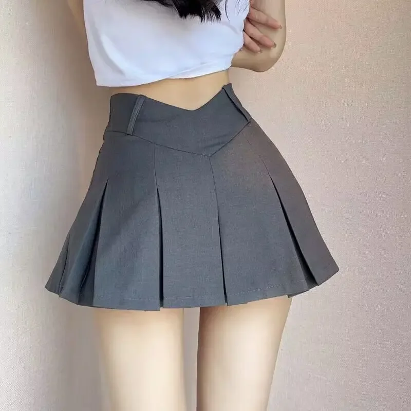 Gonne Nuovo stile moda estate sexy retrò vita a V abiti casual donna streetwear ragazze femminili donne mini gonne corte a pieghe