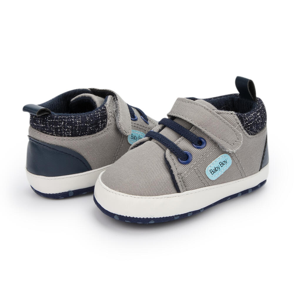 Nouveau-né classique bébé couleur unie toile chaussures chaussures décontractées anti-dérapant doux coton semelles bébé baskets premier jour enfant en bas âge chaussures