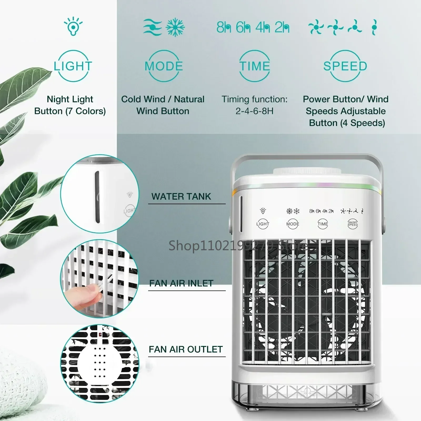 Mini Airconditioning Koelventilator Multifunctionele USB Nieuwe Huishoudelijke Draagbare Airconditioner Luchtbevochtiger Sterke Wind