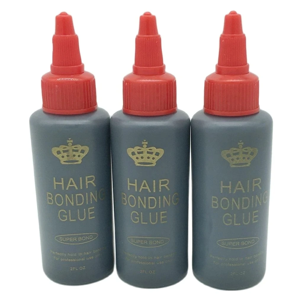 Cola de ligação de trama de cabelo preto 60 ml, cola de tecelagem de cabelo à prova d'água, cola forte para extensões de cabelo