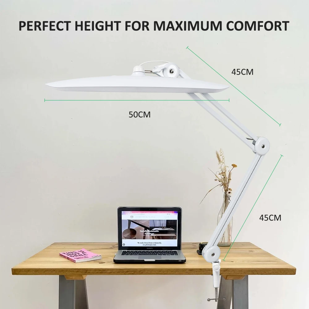 2,200 Lumens LED Task Lamp Super Bright Desk Lamp 117 Pcs SMD LED 4 Level Brightness Dimmable Task LED Light for Home Office