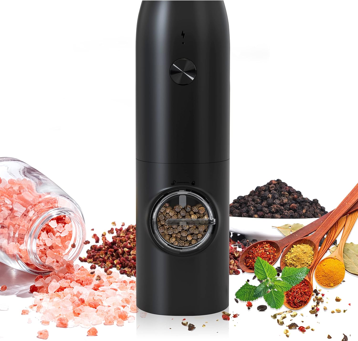 Moulin électrique Rechargeable, intelligent et automatique, pour sel de roses, poivre noir
