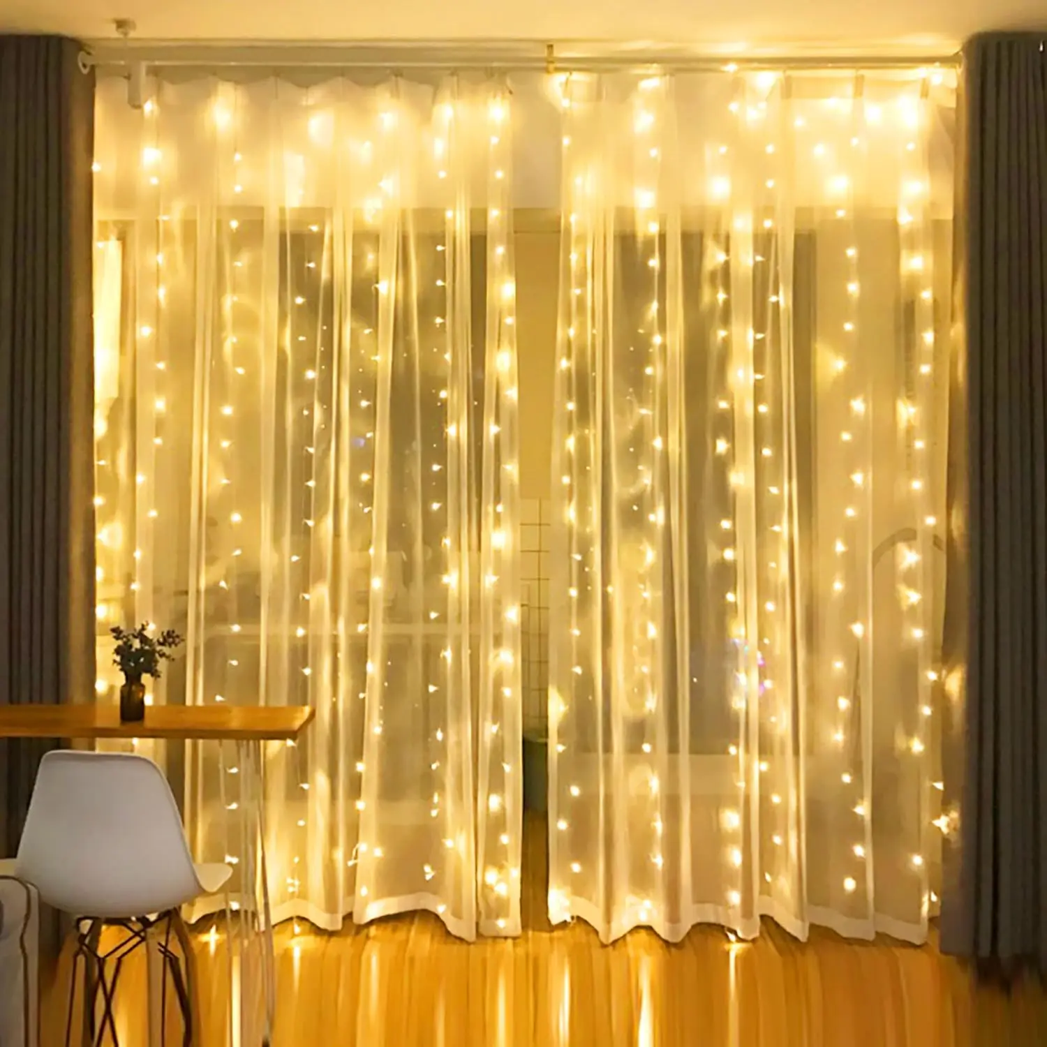 Fairy LED Curtain Lights USB Plug-in Remote Control Waterproof String Lights for Bedroom Indoor Outdoor Wedding Christmas Decor
