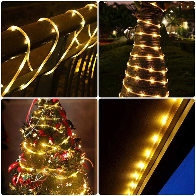 Solar Rope Lights Solar LED Light Path Deck Outdoor Garden Solar Lichtslingers Waterdichte buitenverlichting Strips 8 lichtmodi