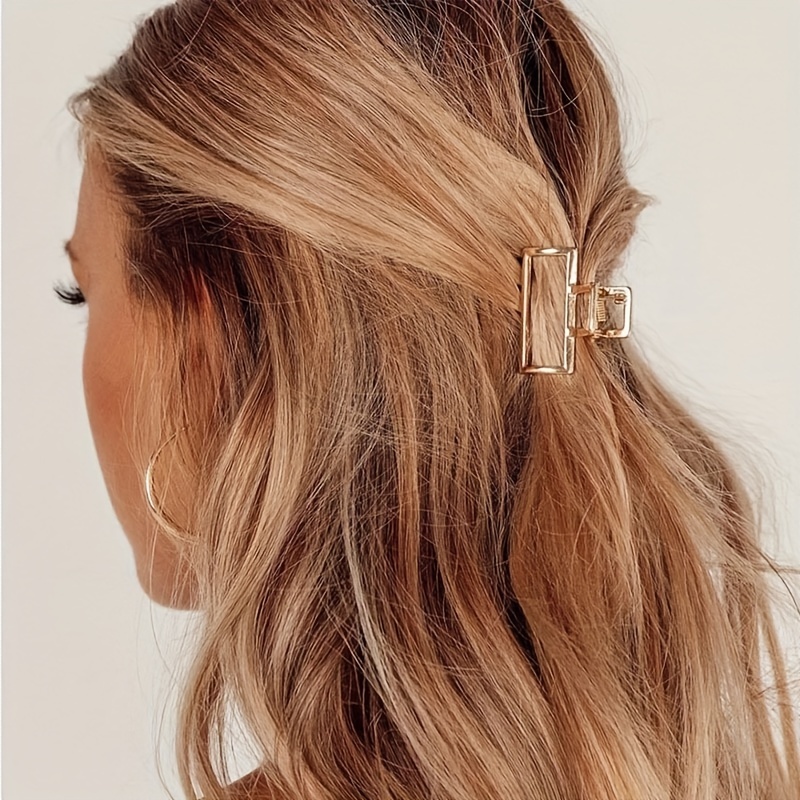 Mode Einfache Non Slip Mini Hohl Herz Metall Haar Klaue Clips Gold Geometrische Pony Barrettes Haar Kiefer Für Frauen Mädchen Täglich