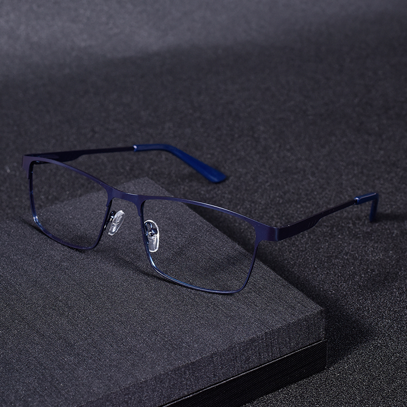 Mens Metal Reading Glasses Frame High Quality Square Presbyopic Spectacles Eyeglasses With Blue Light Lens+75+125+175+225+275
