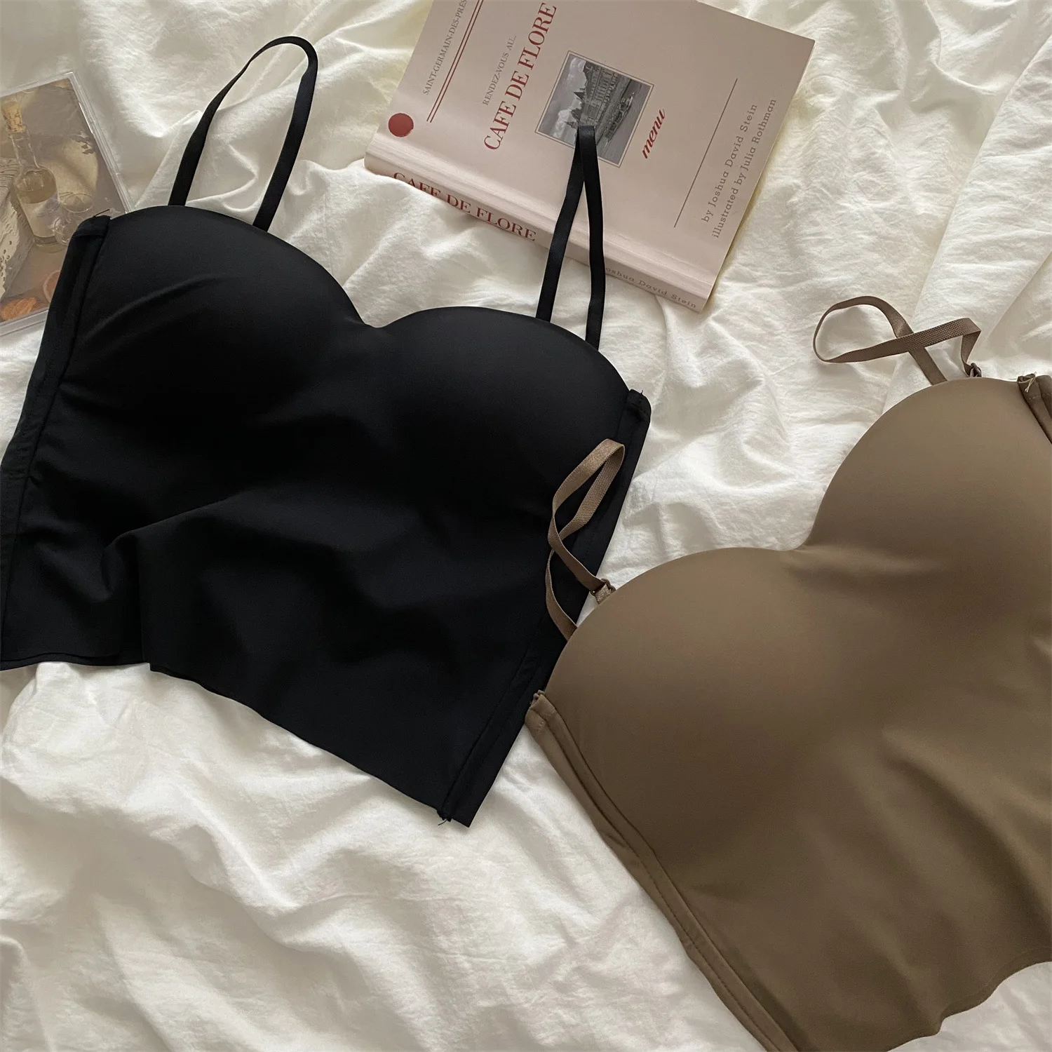 Camiseta sin mangas para Yoga y gimnasio para mujer, Top Popular de punto liso y sin costuras, chaleco con espalda en U y tirantes con almohadilla fija para el pecho, 1 ud.