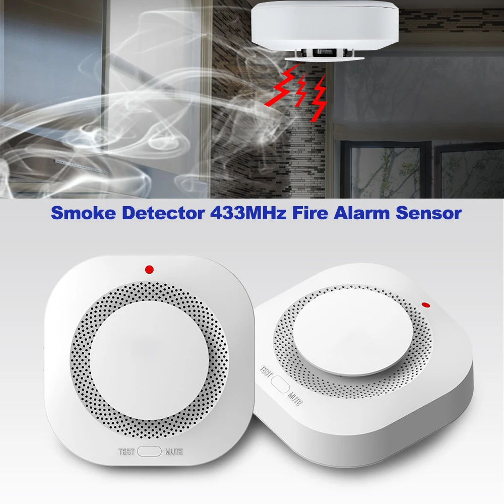 Eleopard 433MHz Wireless Smoke Fire Alarm Sensor Home Security Protection System Firefighter Fire Equipment For Home Office