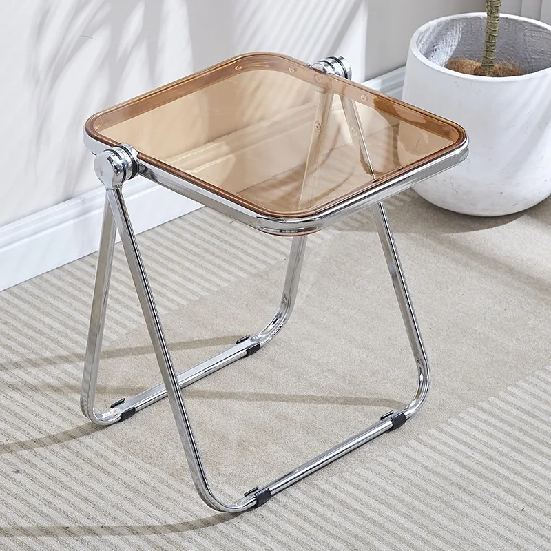 Table d'appoint pliante-table basse transparente à la mode pour salon canapé coin et balcon Table basse