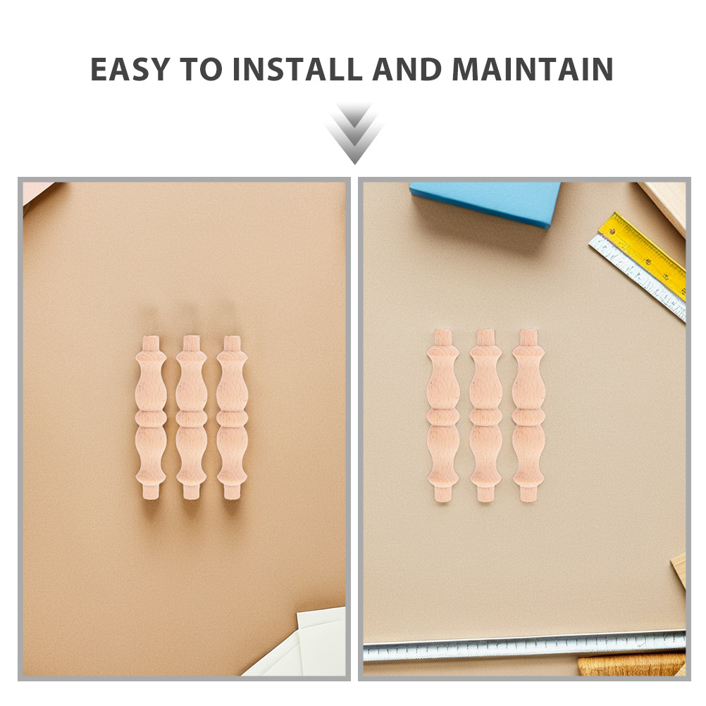 12pçs eixos de madeira de artesanato artístico, superfície inacabada de grão natural, fácil manutenção, ideais para móveis e escadas