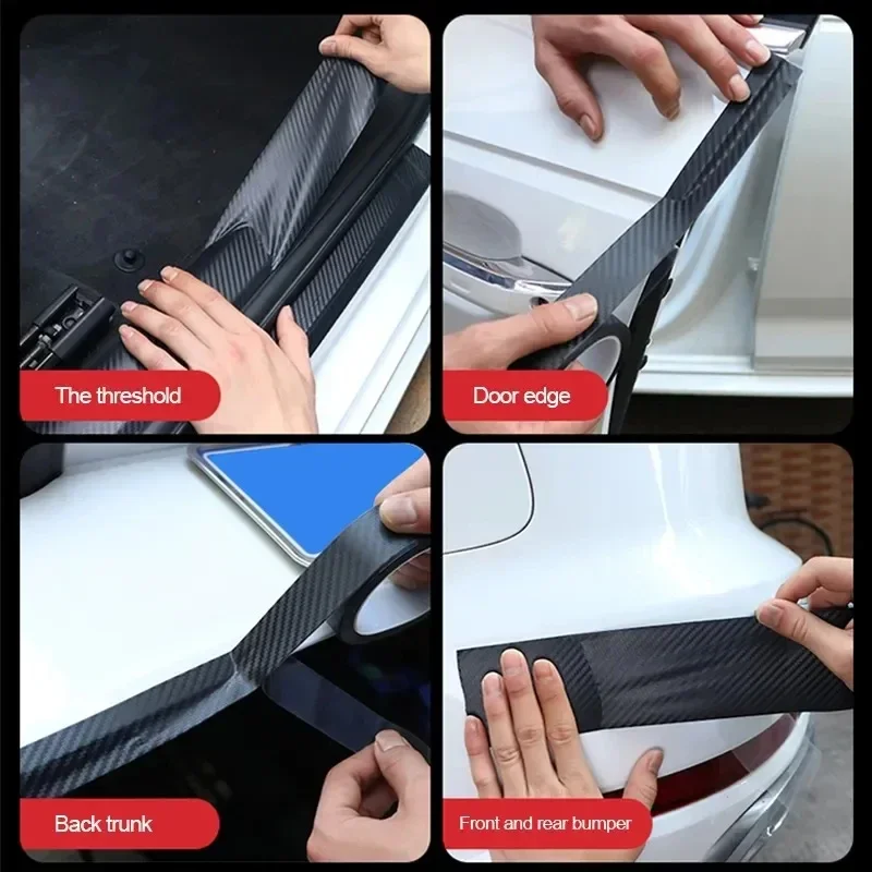 Adesivo 3D in fibra di carbonio Pasta per soglia auto Pellicola protettiva Antigraffio Nano adesivo nero opaco impermeabile per carrozzeria auto