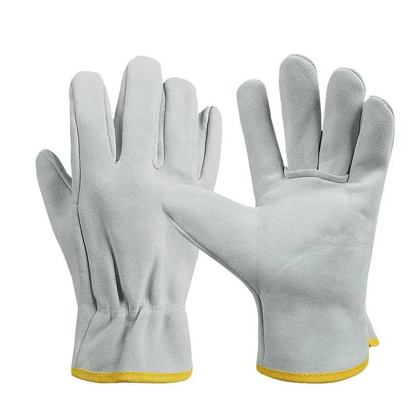 Work Gloves Sheepskin Leather Workers Work Welding Safety Protection Garden Sports Motorcycle Driver Wear-resistant Gloves