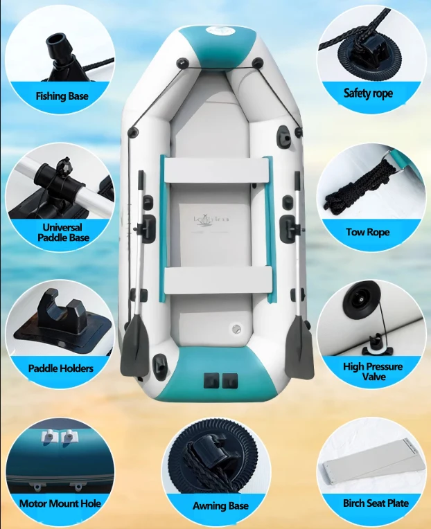 2.0 ~ 3,6 m Schlauchboot Luftdeck Set 2 1 Luftkammer 0,9mm verdickt PVC 3-lagige Mesh Verschleiß festigkeit Kajaks Luya Fischerboot
