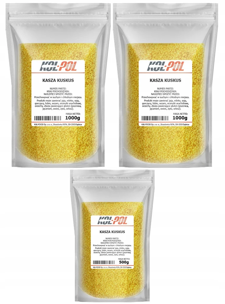 KASZA KUSKUS 2,5kg Naturalna z pszenicy durum zdrowa wysoka jakość Kol-Pol
