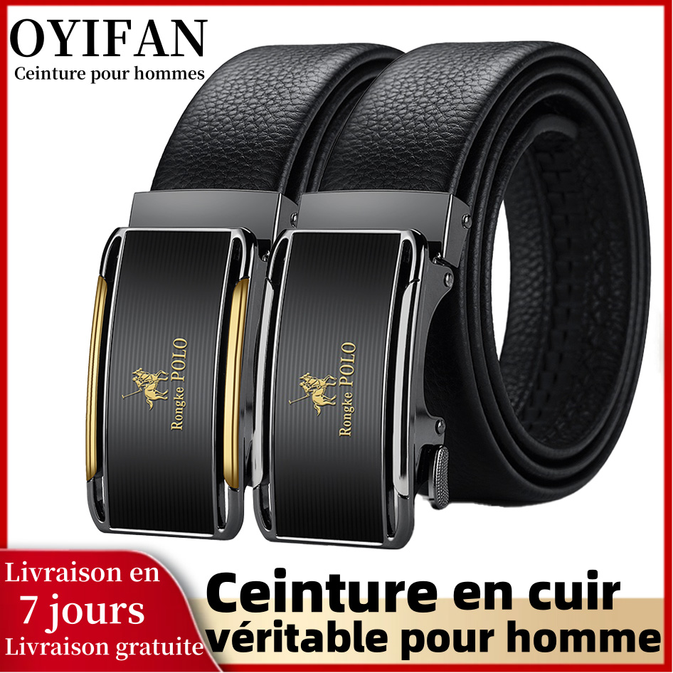 OYIFAN hommes ceinture en cuir véritable ceinture pour hommes ceintures automatiques ceinture réglable ceintures d'affaires 