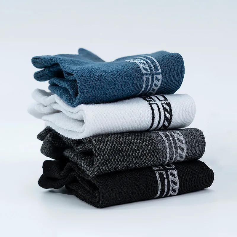 HSS 5 Paar Herrensocken aus Bio-Baumwolle, Knöchel, atmungsaktives Mesh, Sportsocken, lässig, sportlich, Sommer, dünn, kurze Socken, Übergröße, EU40–46