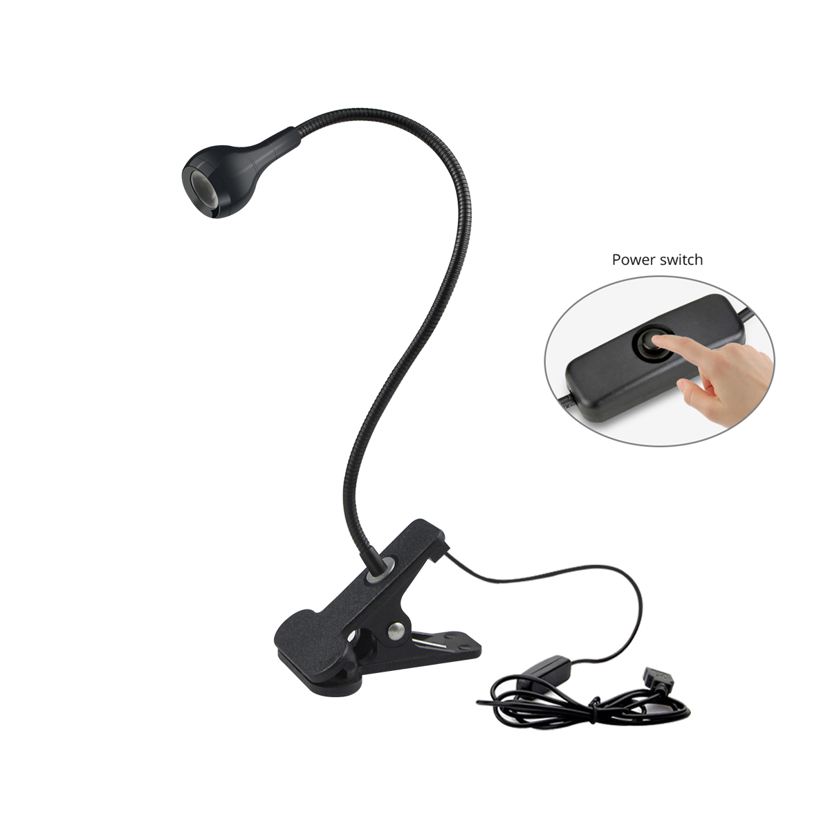 Lámpara de escritorio con clip LED 360 ° Mesa de lectura con cuello de cisne Flexible, luz de lectura para estudio, abrazadera USB para el cuidado de los ojos, iluminación nocturna para libros