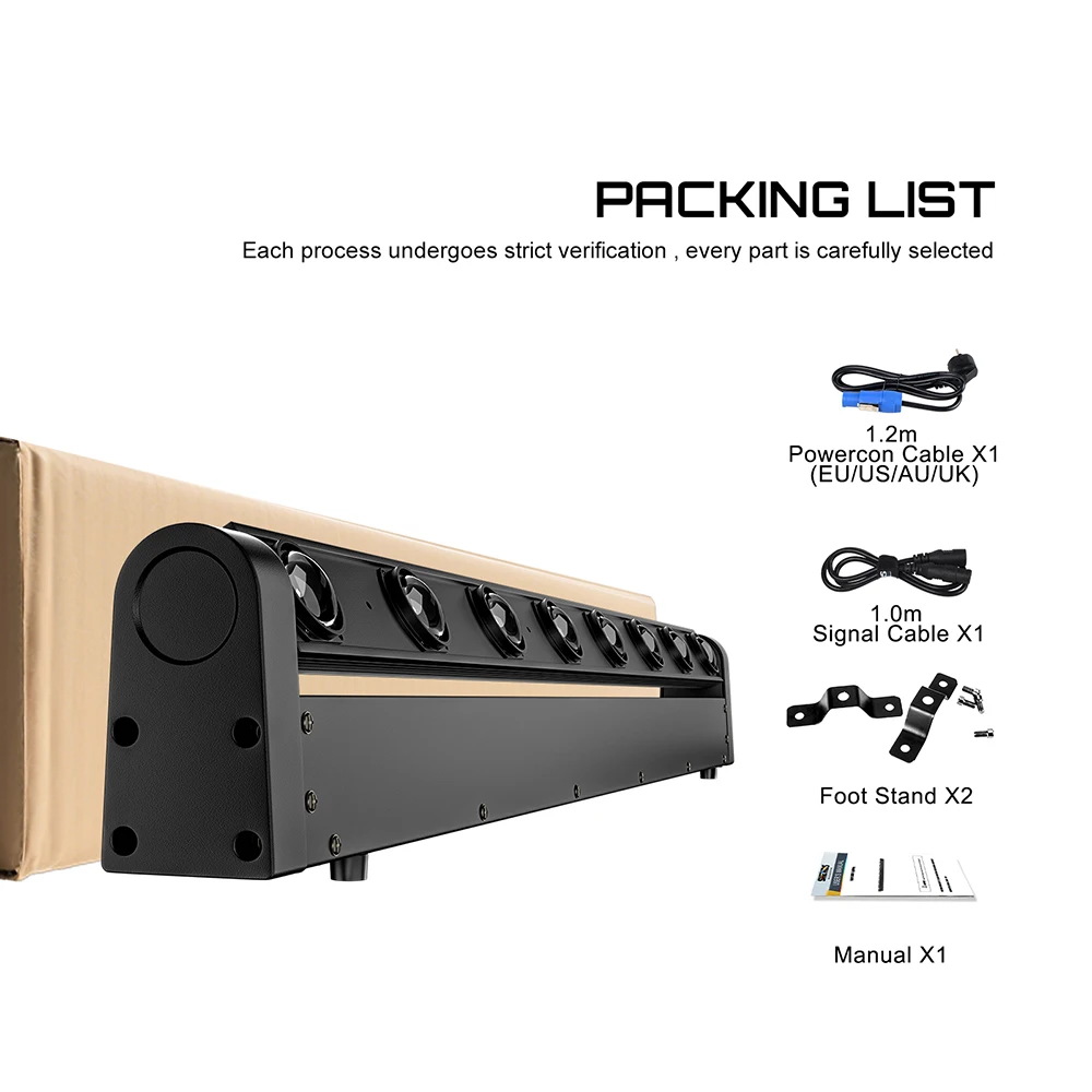 SHEHDS 8x12W RGBW multicolore barre de LED faisceau lumière principale mobile avec Flight Case expédition rapide pour les ensembles de DJ lieu forte lumière du jour