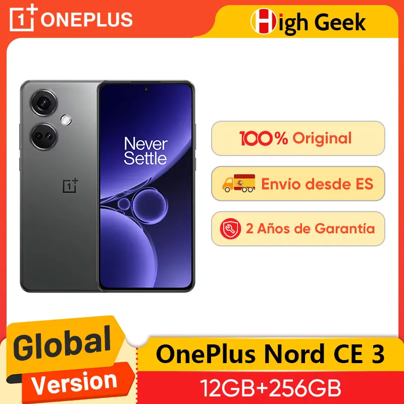 Envío 24 horas Versión Global OnePlus Nord CE 3 5G Snapdragon 782G 120Hz Fluid AMOLED 80W SUPERVOOC 5000mAh Batería Cámara Principal 50MP IMX890