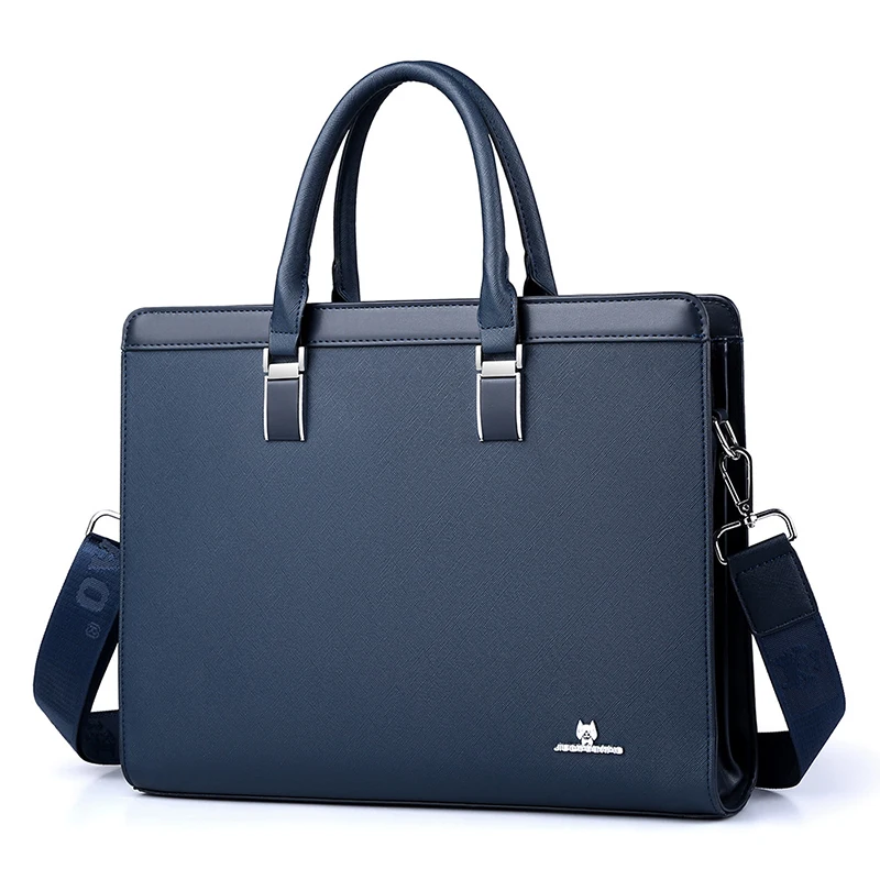Męskie aktówki torby prezesa designerskie PVC biznesowe biurowe na ramię kwadratowe boczne na laptopa listonoszki crossbody torby na dokumenty A4