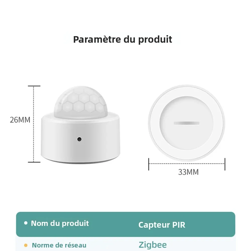 Haozee 2 en 1 Zigbee Mini détecteur de mouvement PIR + lumière Lux brillante capteur d'alarme antivol de sécurité infrarouge passif