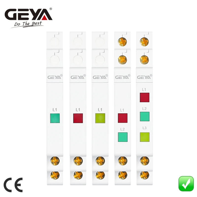 GEYA GYD Lampka Sygnalizacyjna Szyna DIN 230V LED Podwójne Lampki Kontrolne Modułowa Lampka Sygnalizacyjna Czerwona Zielona Żółta LED