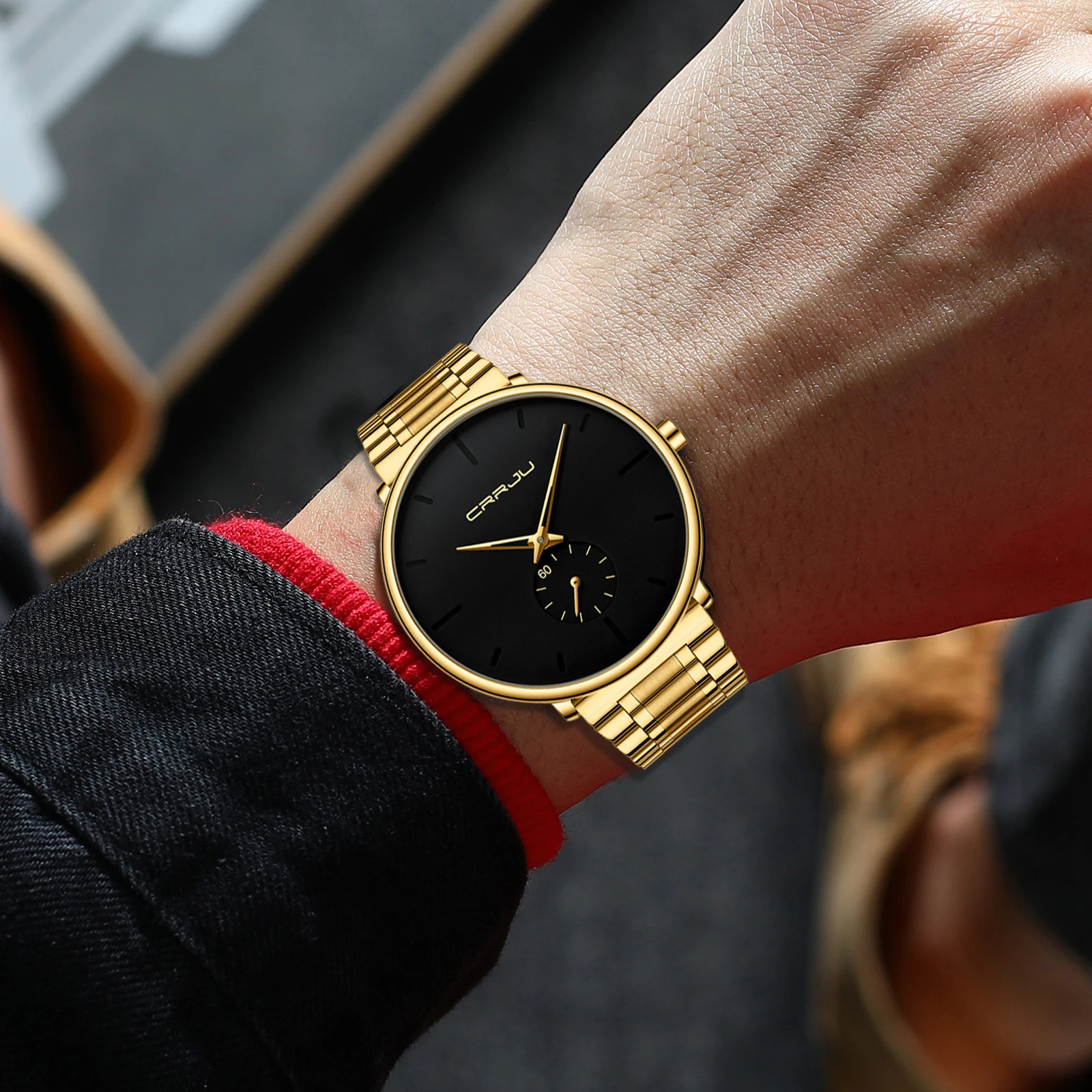 Relojes CRRJU para hombre, reloj de pulsera de acero inoxidable para hombre, reloj deportivo informal de lujo resistente al agua para hombre, reloj de cuarzo, reloj Masculino