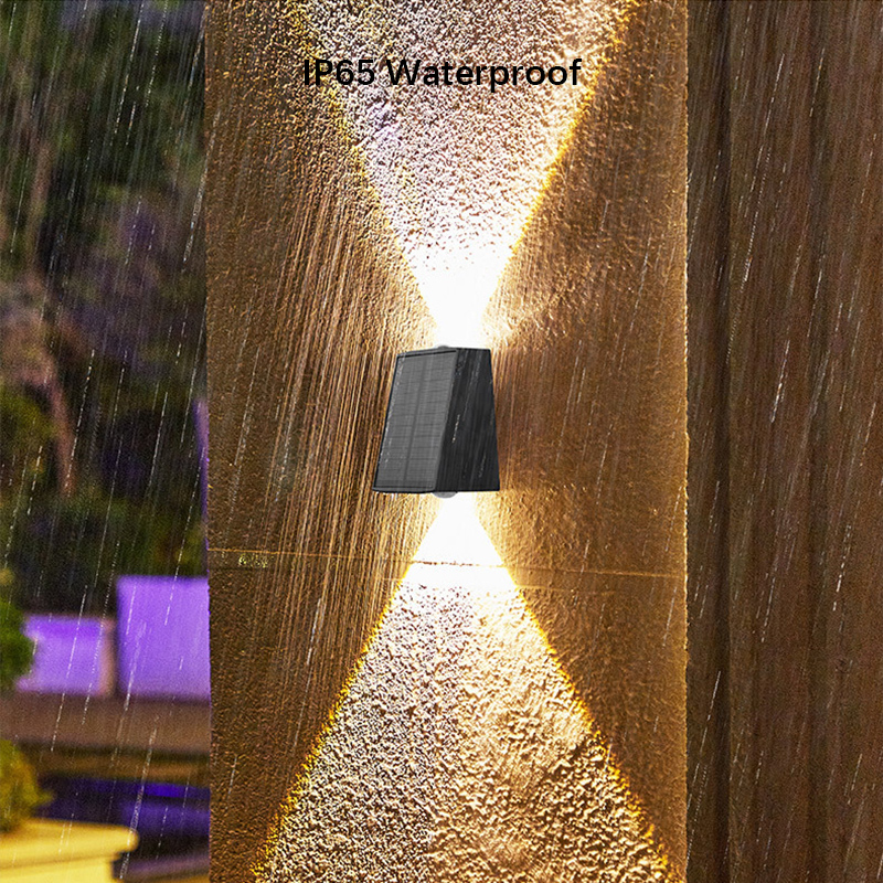 2leds luzes solares ao ar livre, iluminação atmosfera à prova dwaterproof água, lam de parede decorativa para jardim quintal varanda passarela acampamento deco