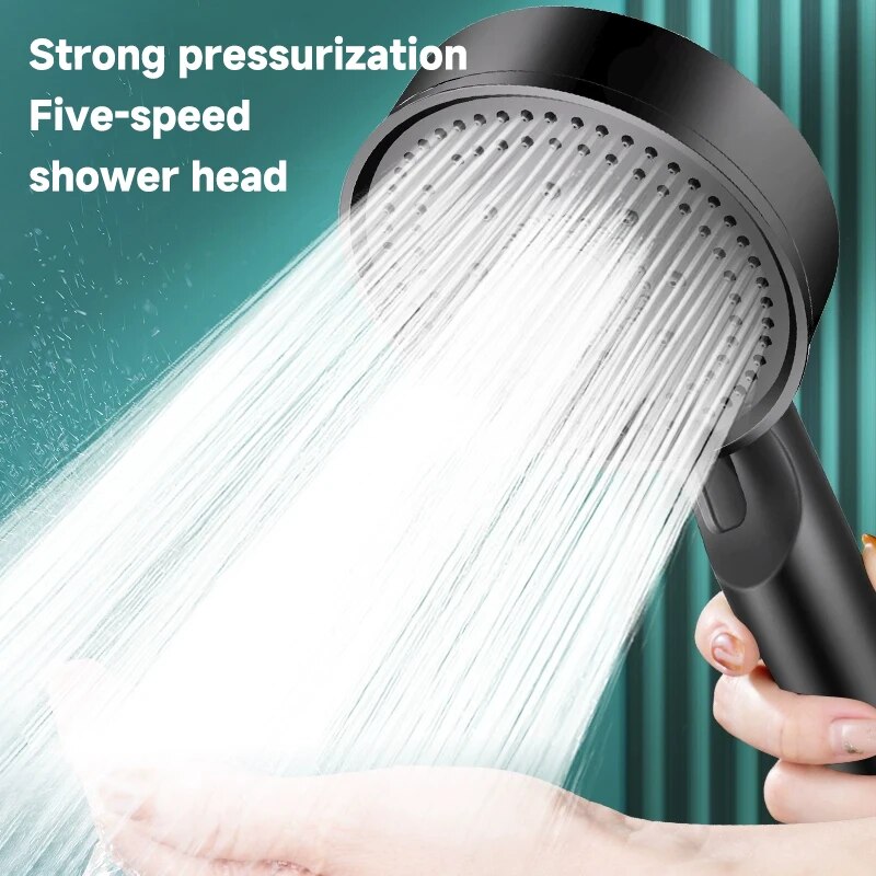 6 Modos de Pressão Boost Shower Head Multifuncional Ajustável Grande Água Chuveiro Bico Massagem Banheiro Acessório