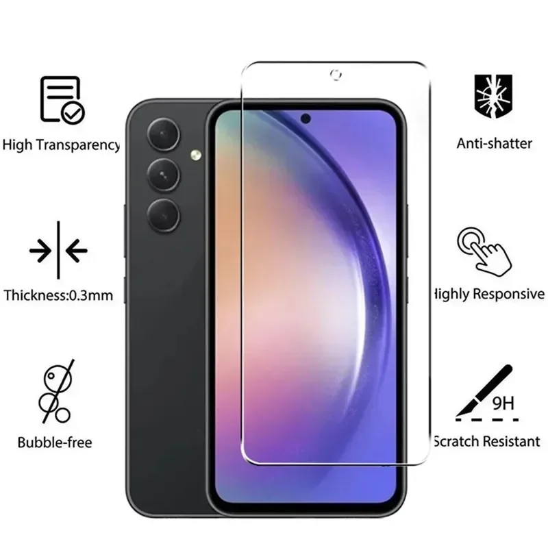 5 pezzi di vetro temperato per Samsung Galaxy A35 A54 A13 A53 A52 A12 A22 A33 A32 A06 A52S A73 A05 A04 A55 A14 C55 M55 protezione dello schermo