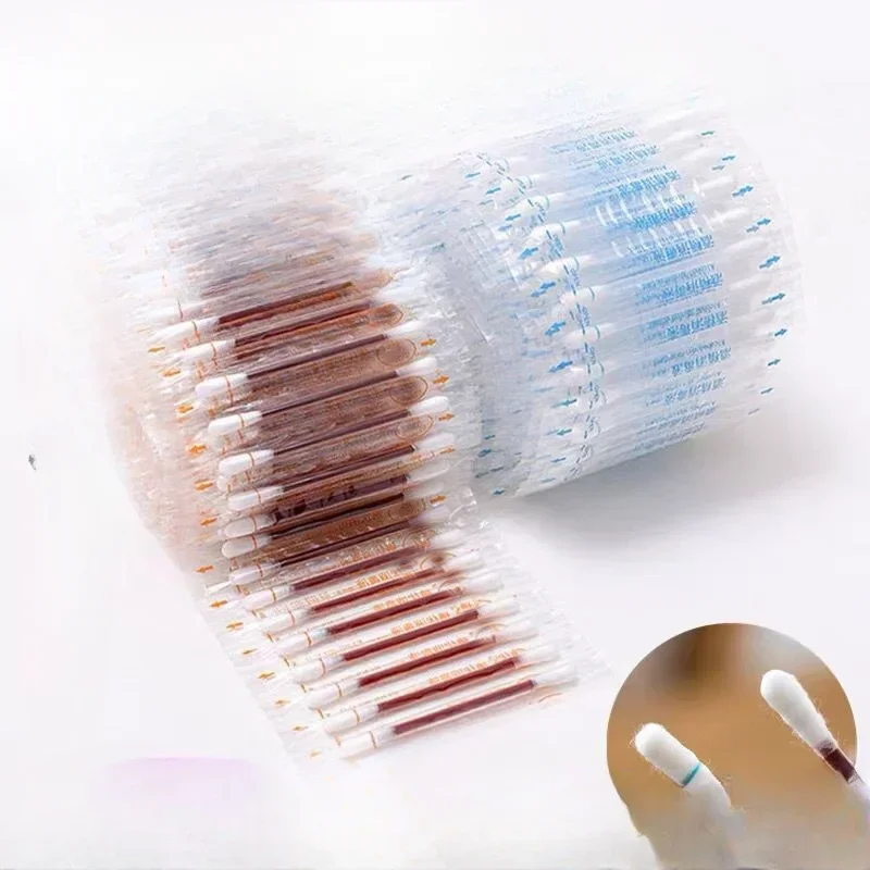 Одноразовый медицинский йод, ватная палочка, йод, дезинфицированный ватный тампон, уход за ранами, ватные тампоны, аптечка первой помощи