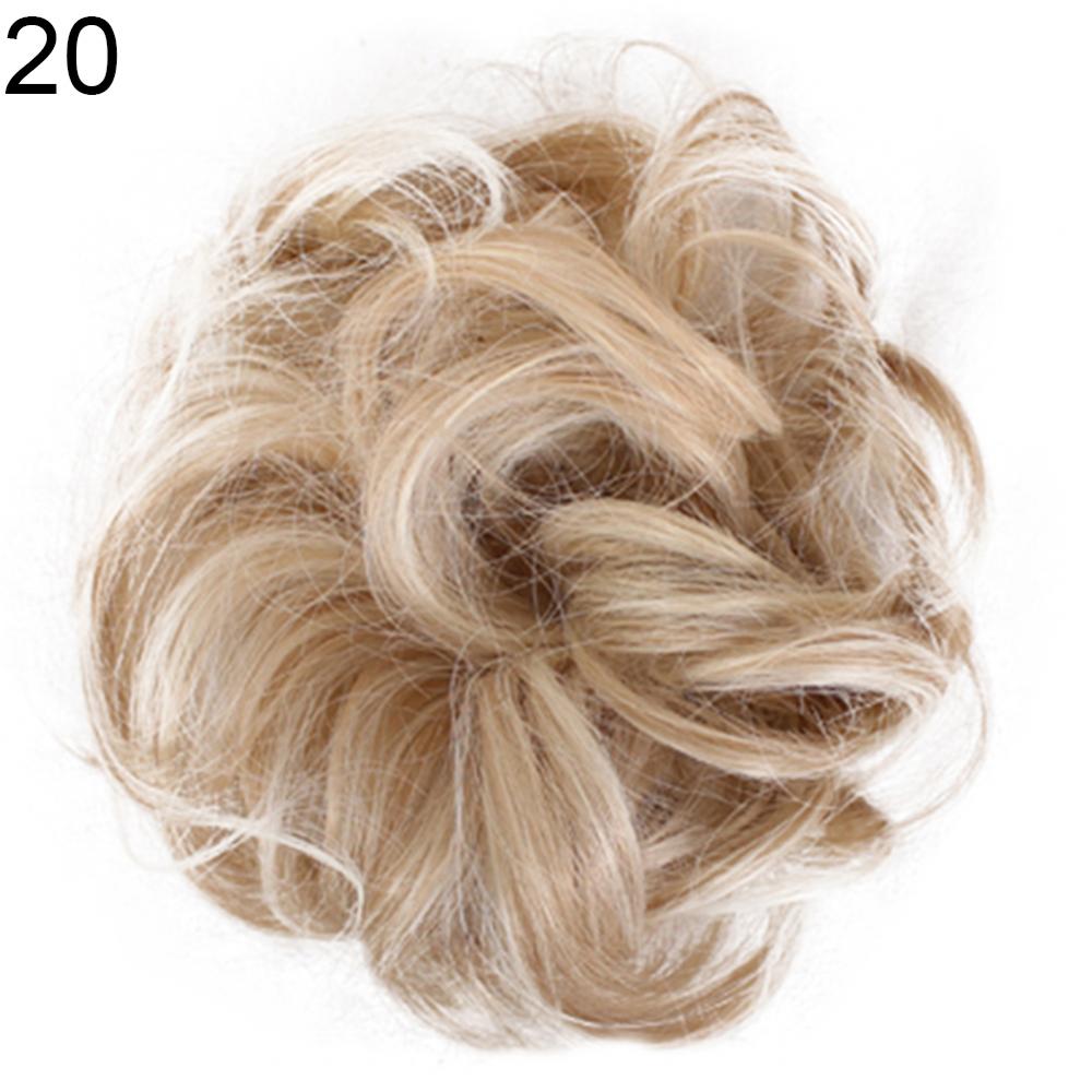 สังเคราะห์ผมยุ่ง Chignon Scrunchies ผมปลอม Band Braid Hairpiece หางสําหรับผู้หญิงสังเคราะห์ Wrap หางม้าหยิก